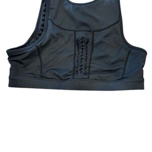 CHESTEE Black Sports Bra with Braided Detail